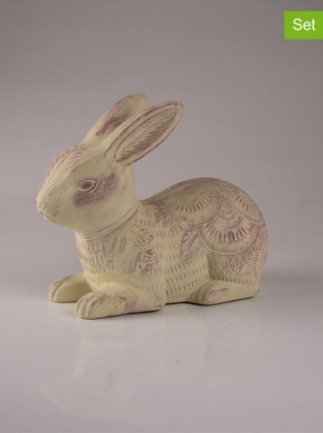 AM Design Dekofigur "Hase" in Creme - (B)11 x (H)20 x (T)25 cm