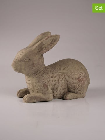 AM Design Dekofigur "Hase" in Grau - (B)11 x (H)20 x (T)25 cm