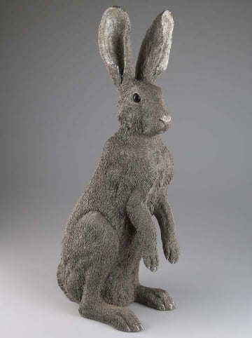 AM Design Figurka ogrodowa "Hare" w kolorze szarym - 23,5 x 52 x 17 cm