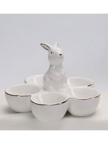 AM Design Eier-Servierplatte "Hase" in Weiß - (H)11 x  Ø 15 cm