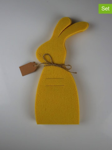 AM Design 2er-Set: Besteckschmuck "Hase" in Gelb - (H)26 cm