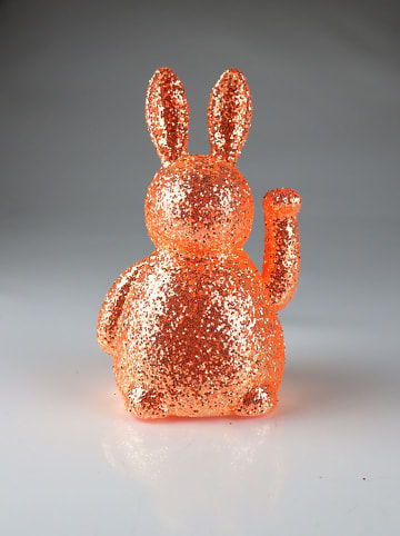 AM Design Decofiguur "Zwaaiend konijn" oranje - (H)20 x Ø 11 cm