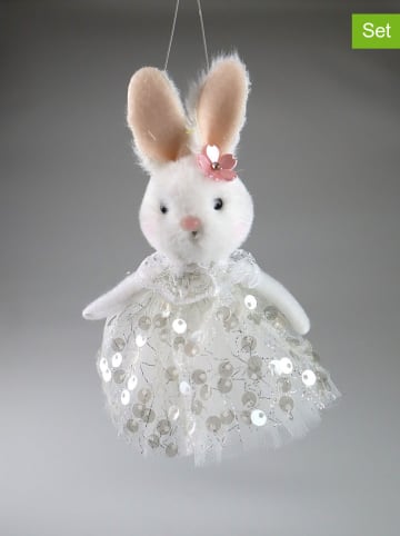 AM Design Zawieszki dekoracyjne (2 szt.) "Hare" w kolorze białym - wys. 18 cm