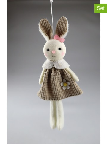 AM Design Zawieszki dekoracyjne (2 szt.) w kolorze biało-kremowym - wys. 19 cm