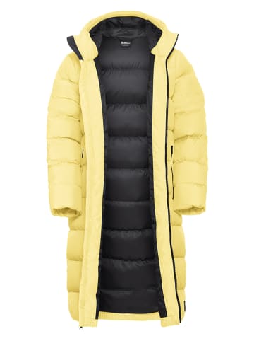Jack Wolfskin Płaszcz puchowy "Frozen Palace" w kolorze żółtym