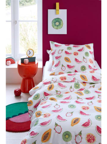 Ambiante Renforcè-Bettwäsche-Set "Tutti Frutti" in Weiß/ Bunt