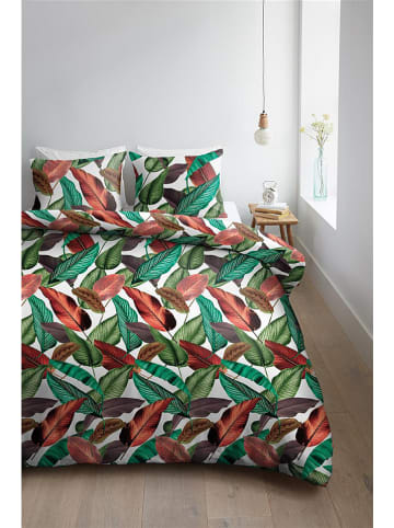 Ambiante Satin-Bettwäsche-Set ''Makoyna'' in Grün/ Rot/ Weiß