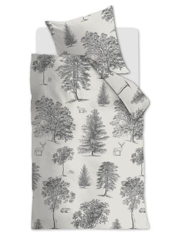 Ambiante Flanellen beddengoedset "Landscape" beige/grijs