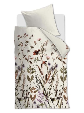 Ambiante Satin-Bettwäsche-Set ''Dry Flowers'' in Creme/ Bunt