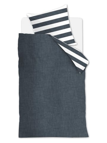 Rivièra Maison Bettwäsche-Set "Lindy Lines" in Dunkelblau/ Weiß