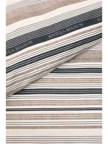 Rivièra Maison Beddengoedset "Sturdy Stripe" beige/donkerblauw