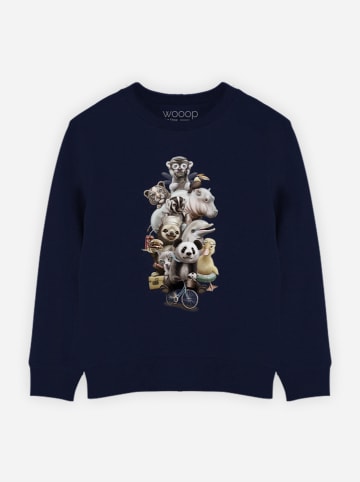 WOOOP Sweatshirt "Zoo Escape" in Dunkelblau
