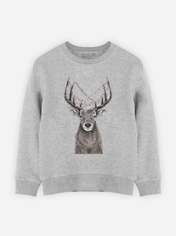 WOOOP Sweatshirt "Christmas deer" in Grau