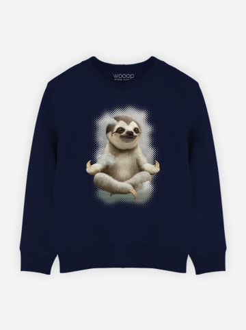 WOOOP Sweatshirt "Sloth Mediatate" in Dunkelblau