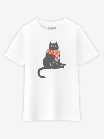 WOOOP Shirt "Cold cat" in Weiß