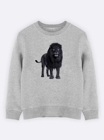 WOOOP Sweatshirt "Black Lion" in Grau