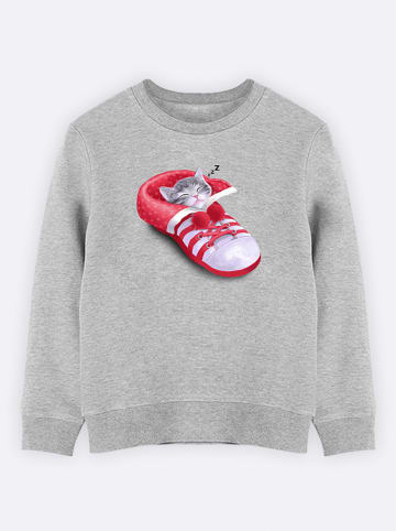 WOOOP Sweatshirt "Cat in the Shoe" in Grau