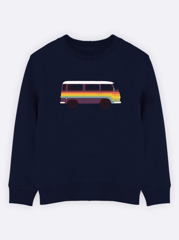 WOOOP Sweatshirt "Rainbow Van" in Dunkelblau