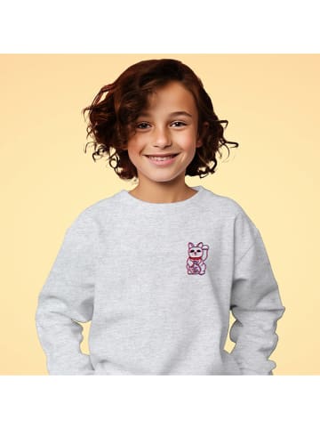 WOOOP Sweatshirt "Glitch cat" in Grau