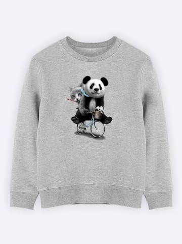 WOOOP Sweatshirt "Panda Bicycle" in Grau