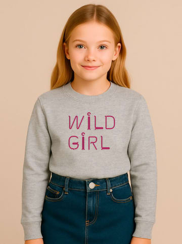 WOOOP Sweatshirt "Wild girl" in Grau