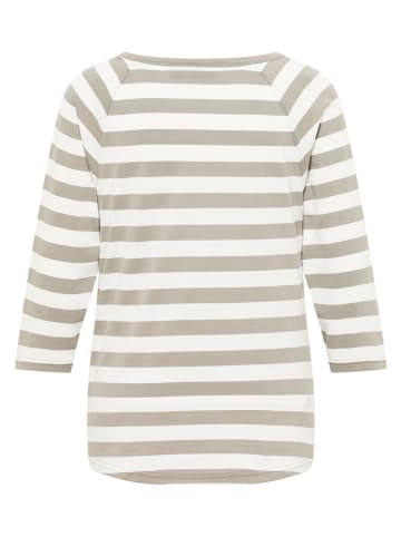 ELBSAND Longsleeve "Celin" in Beige/ Weiß