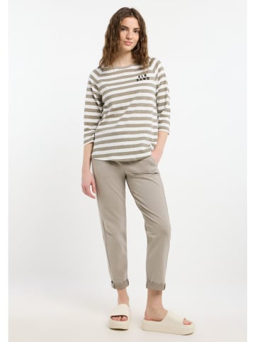 ELBSAND Longsleeve "Celin" in Taupe/ Weiß