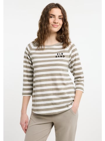 ELBSAND Longsleeve "Celin" in Taupe/ Weiß