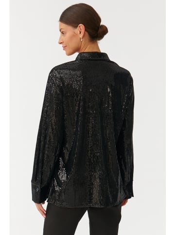TATUUM Paillettenbluse zwart