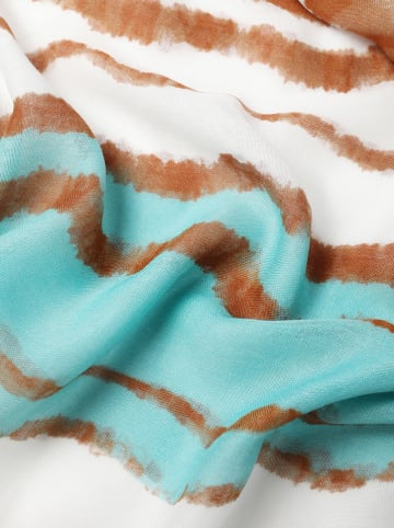 TATUUM Szal w kolorze turkusowo-białym - 185 x 80 cm