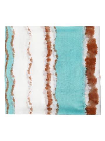 TATUUM Sjaal turquoise/wit - (L)185 x (B)80 cm