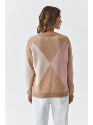 TATUUM Sweter w kolorze jasnobrązowo-jasnoróżowym