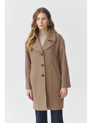 TATUUM Wełniany płaszcz "Sewro" w kolorze jasnobrązowym