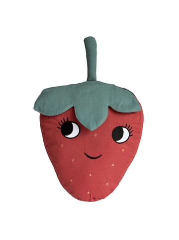 roommate Kussen "Strawberry" rood/groen - (L)27 x (B)35 cm