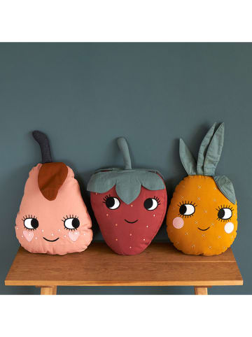 roommate Kissen "Strawberry" in Rot/ Grün - (L)27 x (B)35 cm