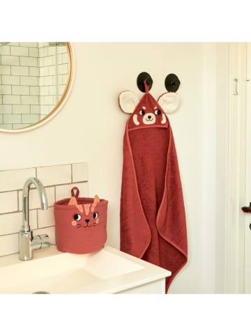 roommate Ręcznik "Red Panda" w kolorze czerwonym z kapturem - 75 x 75 cm