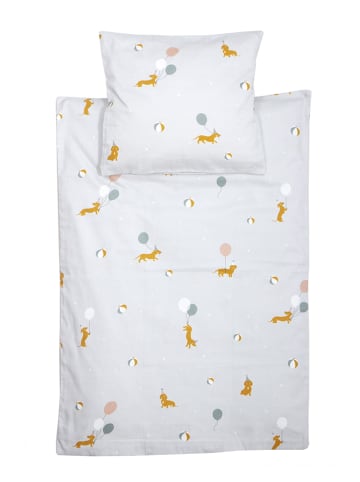 roommate Komplet pościeli satynowej "Magic dogs" w kolorze szarym dla dzieci