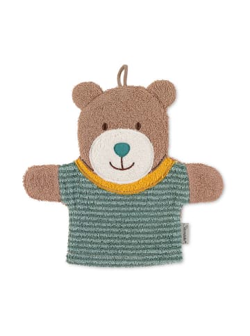 Sterntaler® Waschhandschuhe "Ben" in Hellbraun/ Grün - (L)22 x (B)24 cm