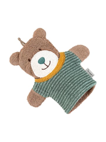 Sterntaler® Waschhandschuhe "Ben" in Hellbraun/ Grün - (L)22 x (B)24 cm