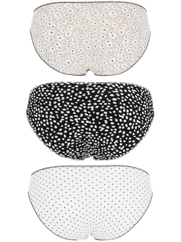 COTONELLA 3er-Set: Slips in Weiß/ Schwarz/ Beige
