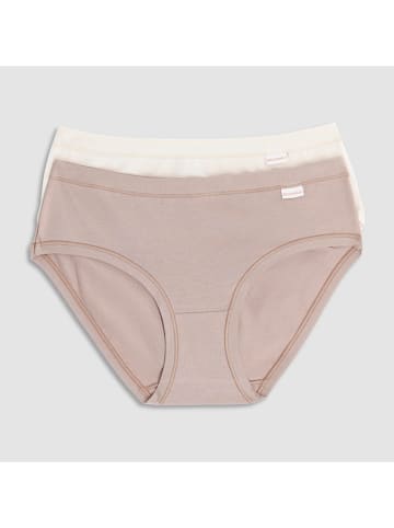 COTONELLA Figi (2 pary) w kolorze kremowo-szaroróżowym