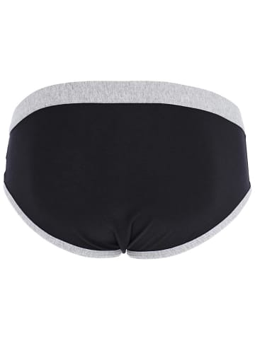 COTONELLA 2er-Set: Slips in Grau/ Blau/ Schwarz