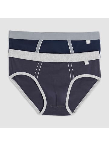 COTONELLA 2-delige set: slips donkerblauw/grijs