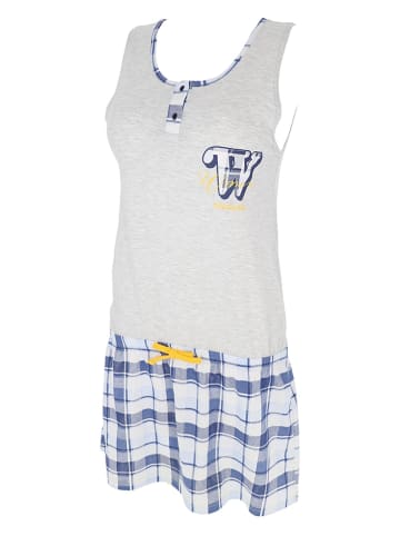 COTONELLA Nachthemd grijs/blauw