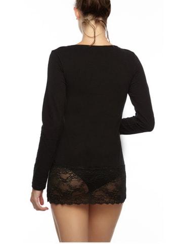 COTONELLA Longsleeve in Schwarz