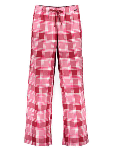 Skiny Spodnie piżamowe w kolorze jasnoróżowo-czerwonym