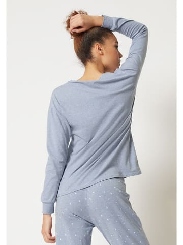Skiny Pyjama-Oberteil in Hellblau