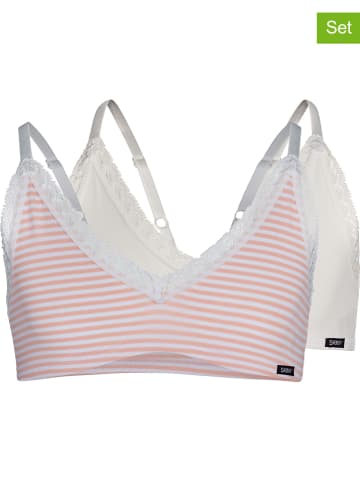 Skiny 2er-Set: Bustiers in Rosa/ Creme
