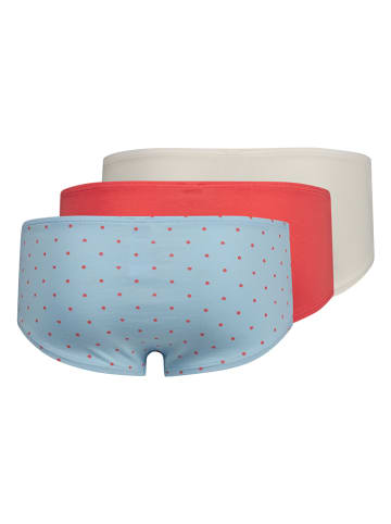 Skiny Pełne majtki (3 pary) w kolorze białym, czerwonym i błękitnym