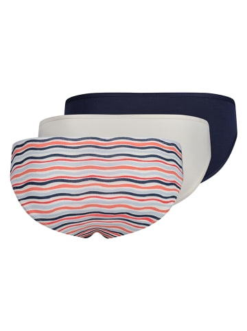 Skiny Majtki (3 pary) w kolorze kremowo-granatowym ze wzorem